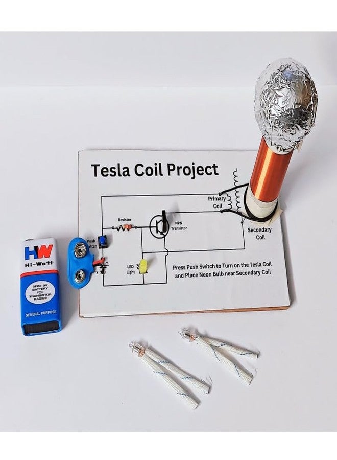 ESPtronics مجموعة تجارب نموذجية عملية من ESPtronics حول نقل الطاقة اللاسلكية باستخدام ملف تسلا - علوم الفيزياء لطلاب المدارس وطلاب الصف الثاني عشر - Image 4